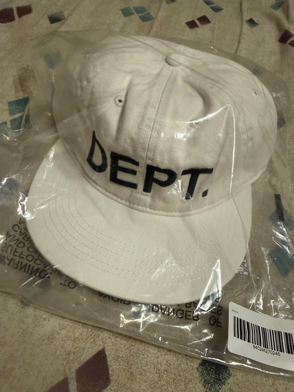 Gallery Dept White Baseball Cap with Black "DEPT." Embroidery